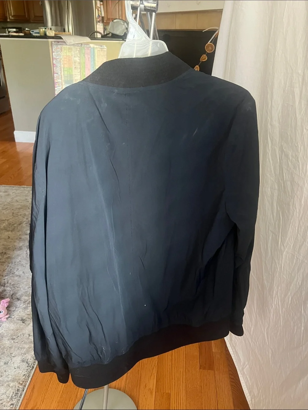 Banana Republic Black Men's Bomber Jacket with Zip Details-water resistant